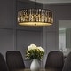 preview thumbnail 1 of 5, 6- Light 20" Black Mondern Farmhouse Crystal Lantern Drum Chandeliers - 20.5" 20.5" - Black