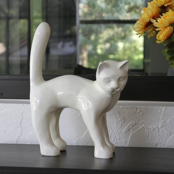Shop Infinytoon Standing Cat Figurine Resin Black 18 H 14 L X 6