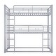 preview thumbnail 4 of 10, Metal Twin Size Triple Bunk Bed with Guardrails