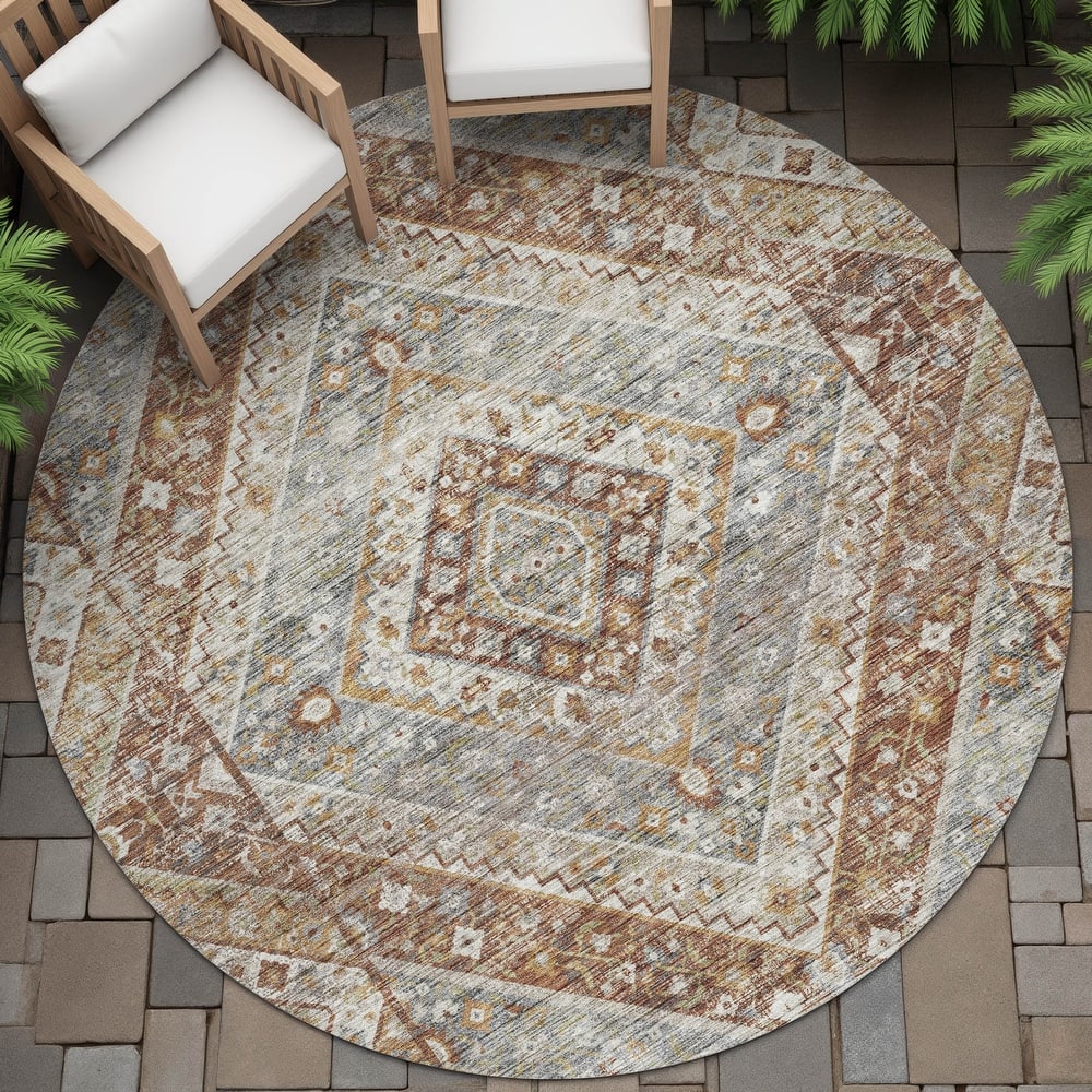 Machine Washable Indoor/Outdoor Traditional Ali Chantille Rug