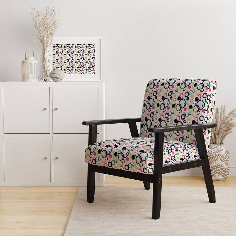 Designart "Multi Bright Pattern" Upholstered Patterned Accent Chair and Arm Chair - Arm Chair