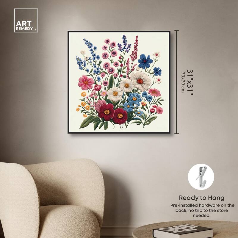 Wildflower Weave Canvas by Art Remedy