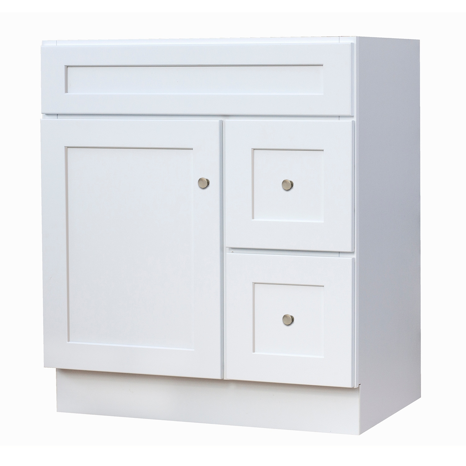 White 30 Inch X 21 Inch Shaker Bathroom Vanity Includes Hardware