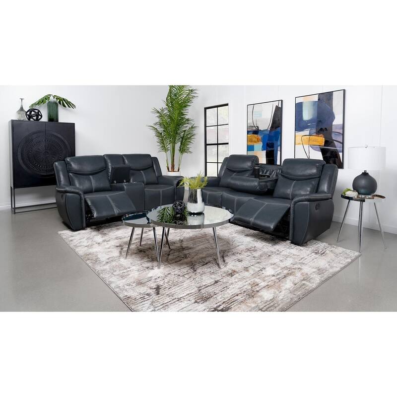 Stanwicke Blue 2-piece Motion Reclining Sofa Set