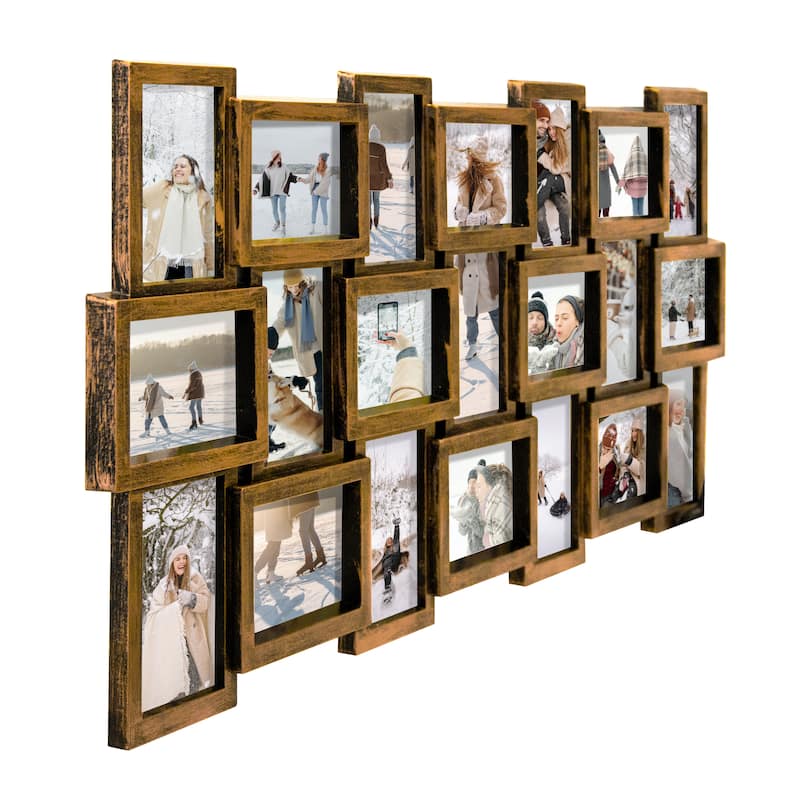 HELLO LAURA Modern Plastic 21 Piece Wall Hanging Family Photo Frame Wall Set