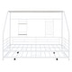 preview thumbnail 18 of 49, Sturdy Metal House Bed with Built-in Shelf & Grid, Semi-Enclosed Design for Better Sleep & Play, No Box Spring Required