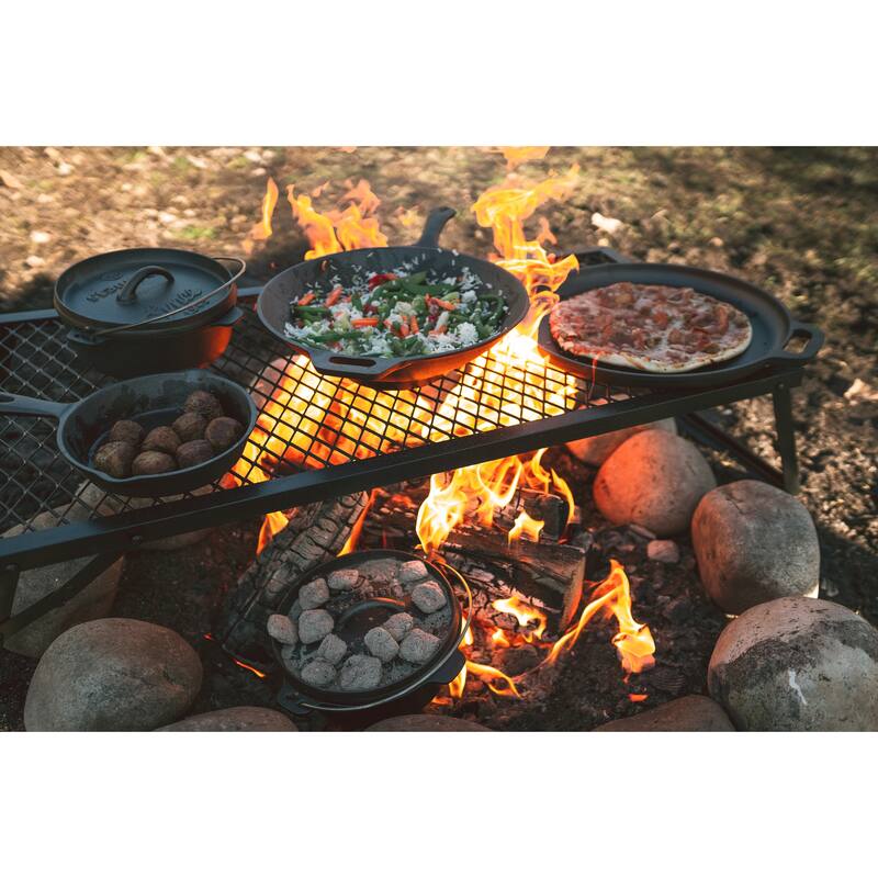 Stansport Pre-Seasoned Cast Iron Pizza Pan - 16.5" L x 13.75" W x 1" H
