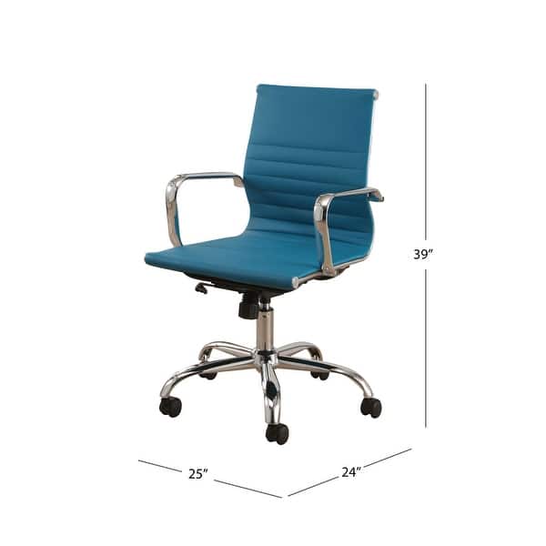 dimension image slide 1 of 4, Abbyson Samuel Adjustable Leather Office Chair