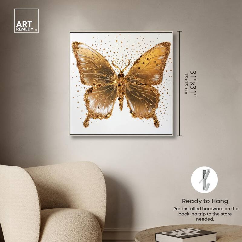 Lemon Glow Wings Canvas by Art Remedy