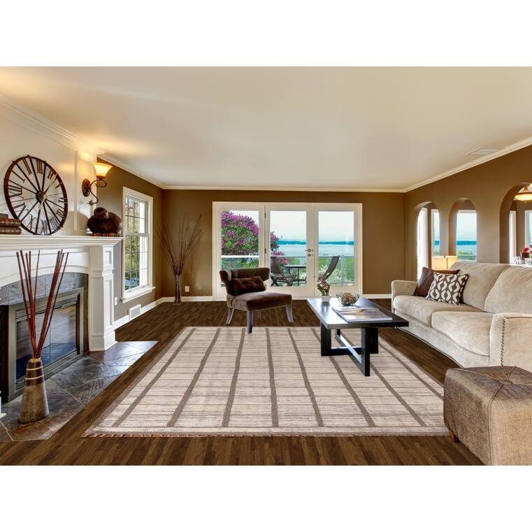 Checkered Moroccan Oriental Area Rug Hand-Knotted Wool Carpet - 8'0"x 12'3"