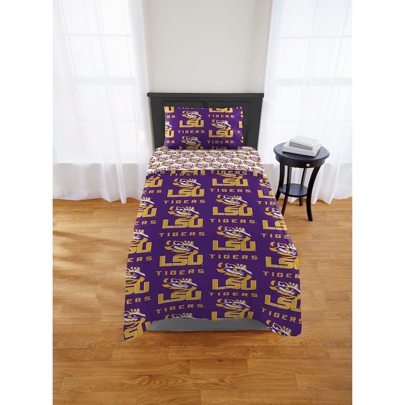 NCAA LSU Tigers 4 Piece Twin XL Bed in a Bag Set On Sale Bed Bath