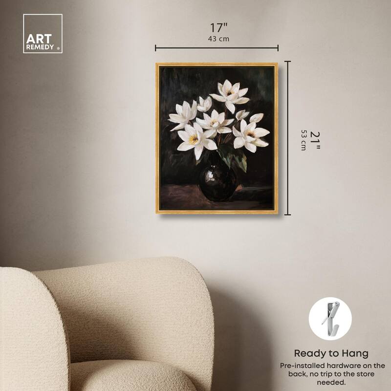 Chiaroscuro Flowers Canvas by Art Remedy
