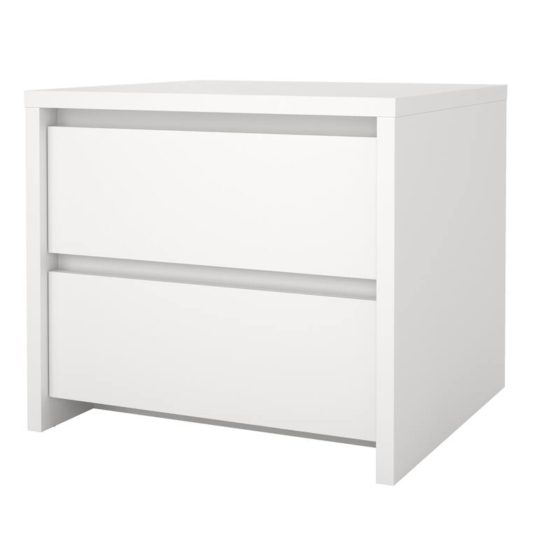 Porch & Den Next 17-Inch Tall 2-Drawer Nightstand End Table - White