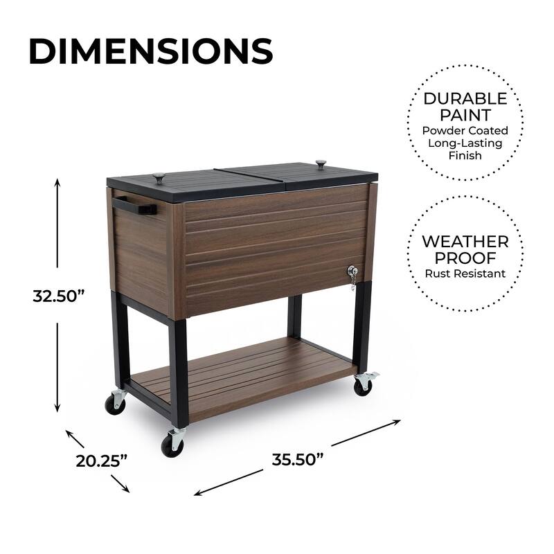 Permasteel 80 Qt. Rustic Furniture Style Patio Cooler