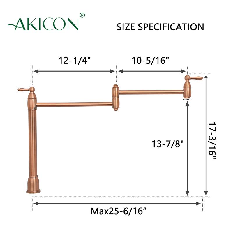 Copper Deck-Mounted Pot Filler Faucet