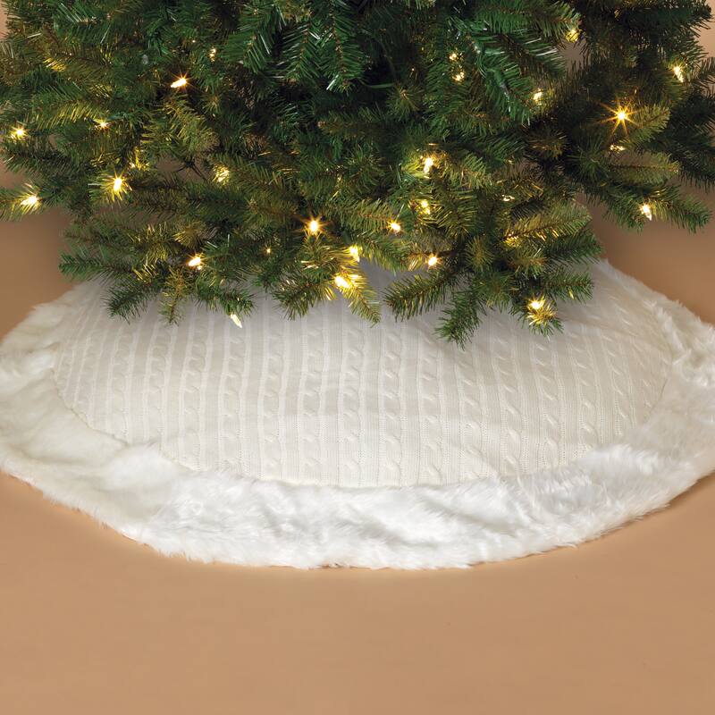 Cable Knit Christmas Tree Skirt 