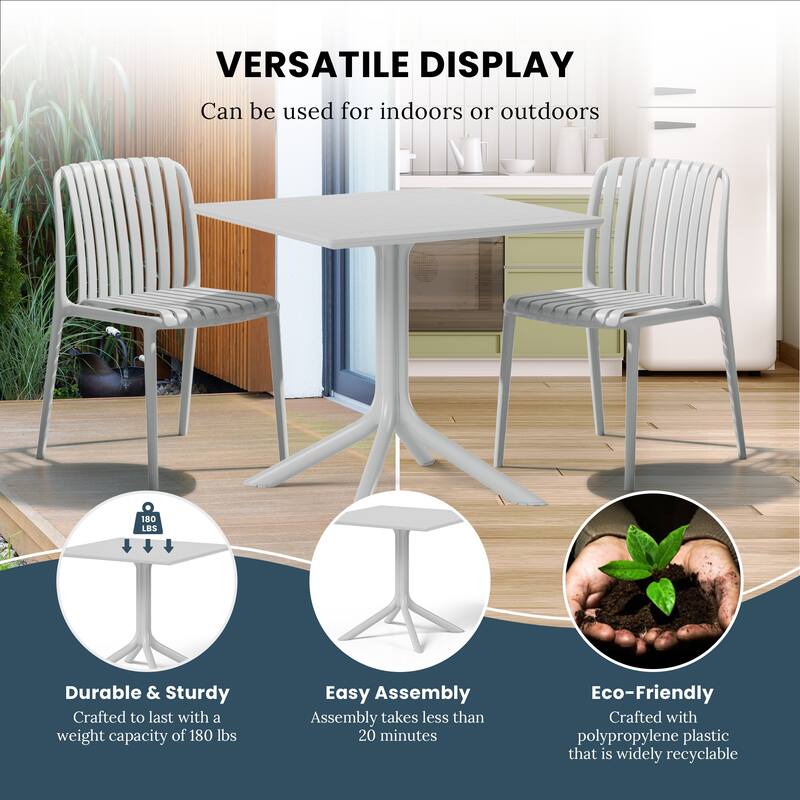 Frond and Form 31.5 Inch Outdoor Square Dining Table