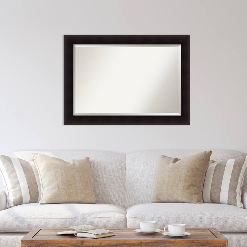 Beveled Wood Wall Mirror - Portico Espresso Frame
