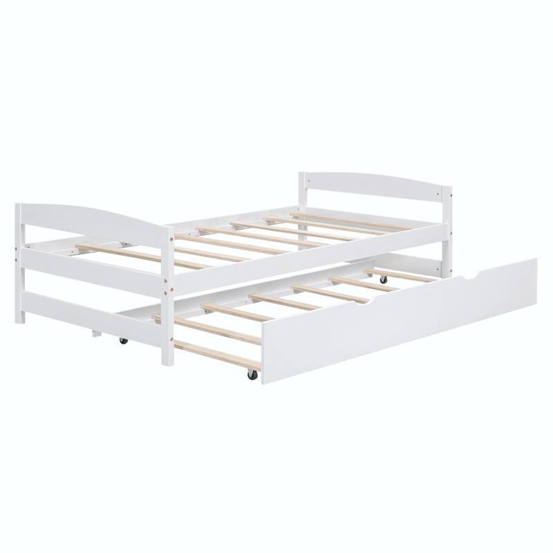 Twin Size Platform Bed with Twin Size Trundle