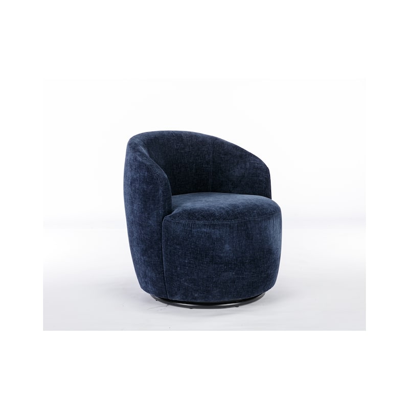 Chenille Fabric Swivel Accent Armchair Barrel Chair