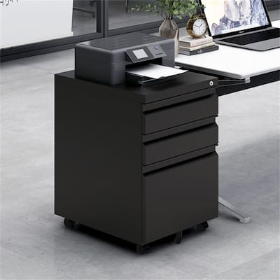 3 Drawer Metal Mobile Office Storage Filing Cabinet with Lock
