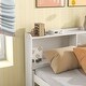 preview thumbnail 6 of 6, White Platform Bed with Bookcase, Twin Trundle, Drawers