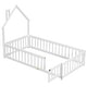 preview thumbnail 65 of 109, Twin/Full Montessori Toddler Floor Bed Frame, Modern House-Shaped Bed Frame with Fence and Full-Length Guardrails for Girls Boys