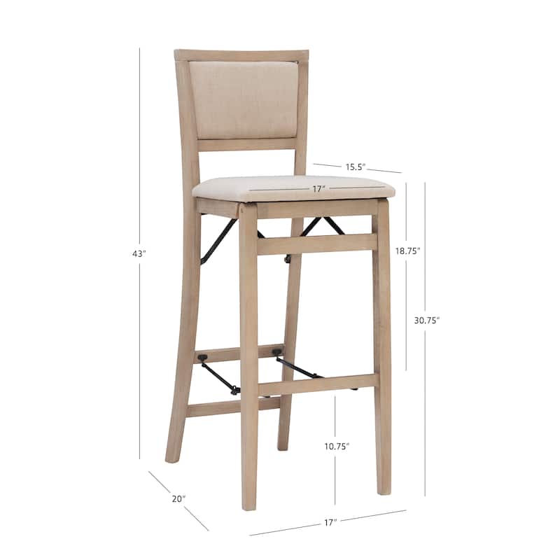 Ciara Grey Wash 30-Inch Folding Bar Stool