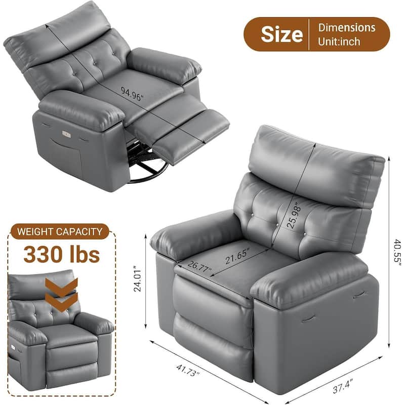 Oversized Recliner Sofa Chair with Massage for Living Room Bedroom