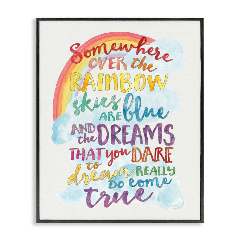 Stupell Somewhere Over the Rainbow' Wood Framed Giclee Texturized Art - Black Framed - 24 x 30