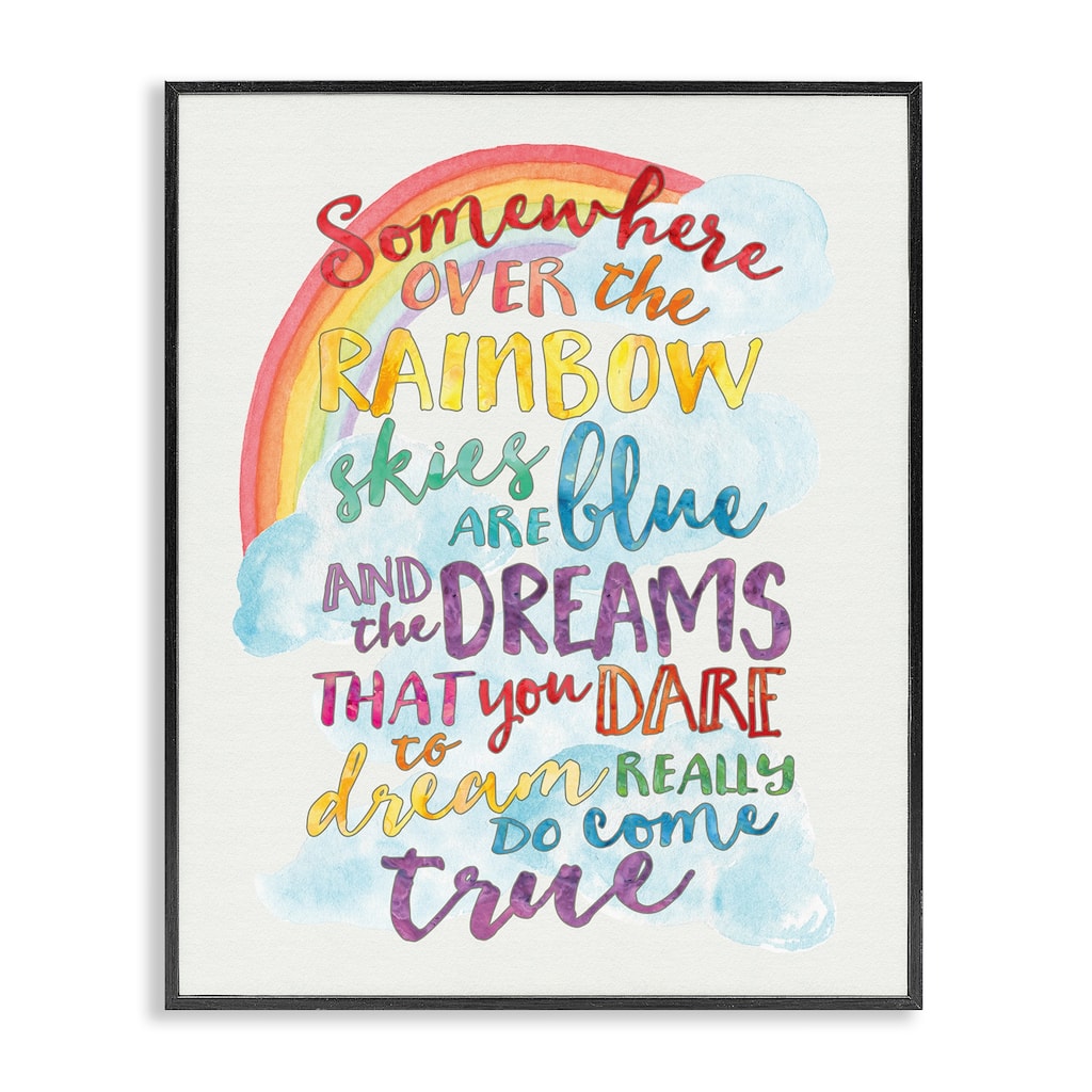 Stupell Somewhere Over the Rainbow' Wood Framed Giclee Texturized Art