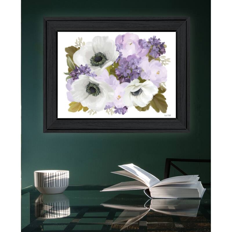 TrendyDecor4U Contemporary "Lilacs and Anemone" Framed Print Wall Art