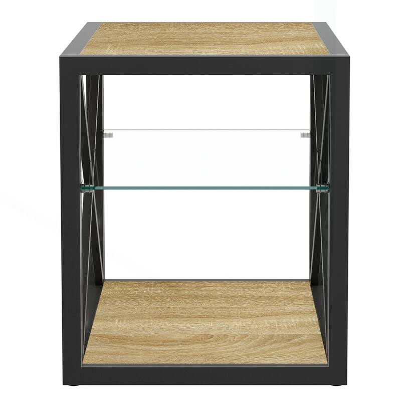 Charming Industrial-Style Side Table for Bedroom and Living Room, Enhancing Space
