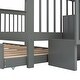 preview thumbnail 3 of 8, Stairway Full-Over-Full Bunk Bed with Twin size Trundle, Storage and Guard Rail for Bedroom, Dorm - Gray