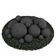 preview thumbnail 43 of 121, Ceramic Fire Balls for Indoor/ Outdoor Fire Pits or Fireplaces 18-Piece Mixed Set - Midnight Black, Regular