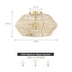 preview thumbnail 5 of 7, 2-Light Bohemian Woven Rope Semi-Flush Mount Ceiling Light - D16"x H8.7" - Brass/Beige - 16 in. W