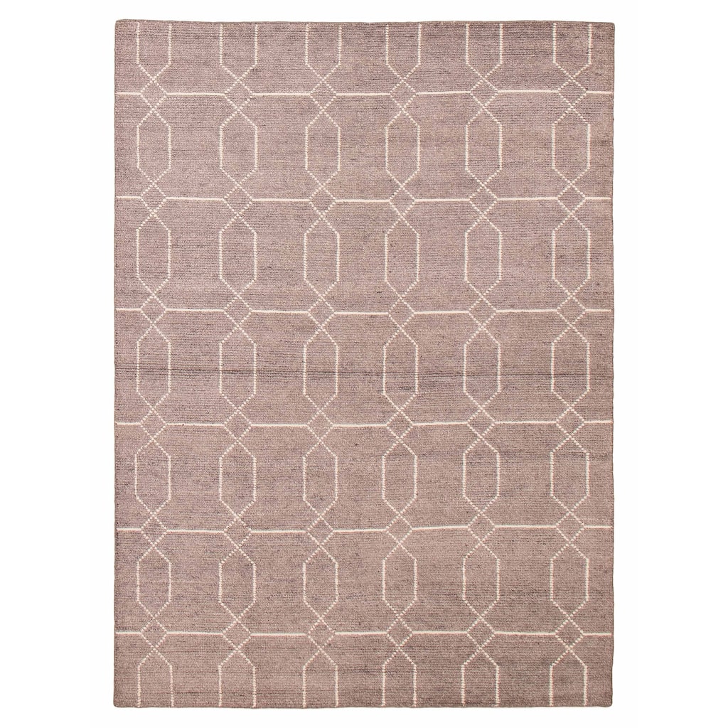 ECARPETGALLERY Hand-knotted Tangier Grey Silk Rug - 5'7 x 7'9