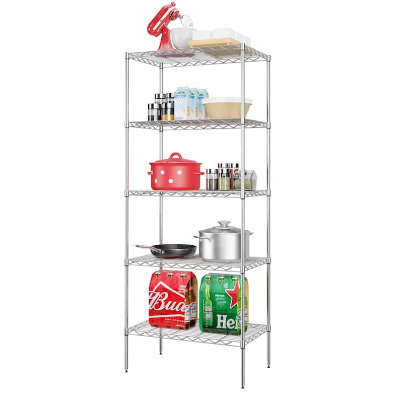 Alvis 5-Tier NSF Certified Wire Shelving Rack with Adjustable Shelving