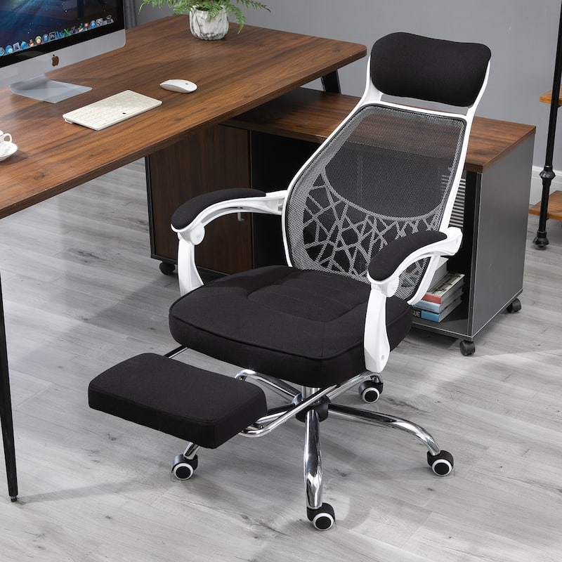 Vinsetto High Back Office Chair with Retractable Footrest