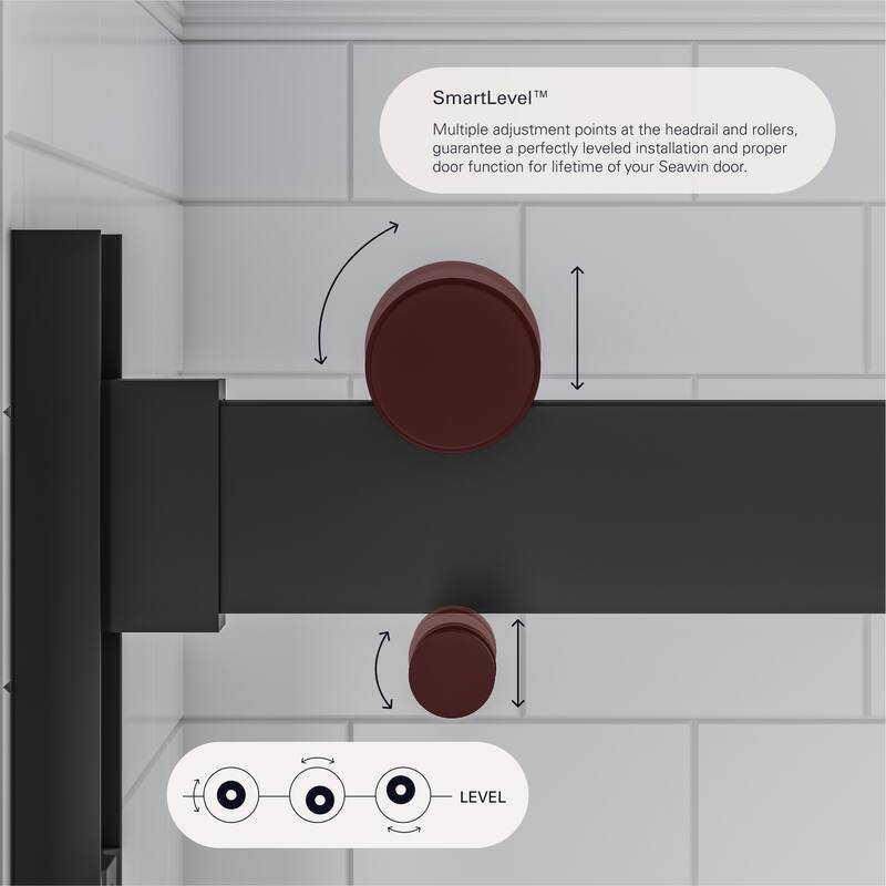Seawin Verona Light Bypass Frameless Sliding Glass Shower Door 44 - 48 in. W x 76 in. H 1/4 in. (6 mm) Clear Tempered Glass