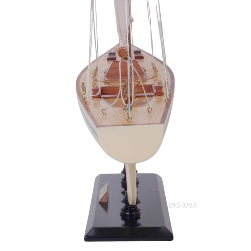 Columbia Painted Large Sailboat Schooner Yacht Model 24 Inches Long