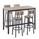 preview thumbnail 17 of 37, New Style Bar Table Set with Bar Stools PU Soft Seat with Backrest and Footrest ,1 Wooden Table(Set of 3 or Set of 5)