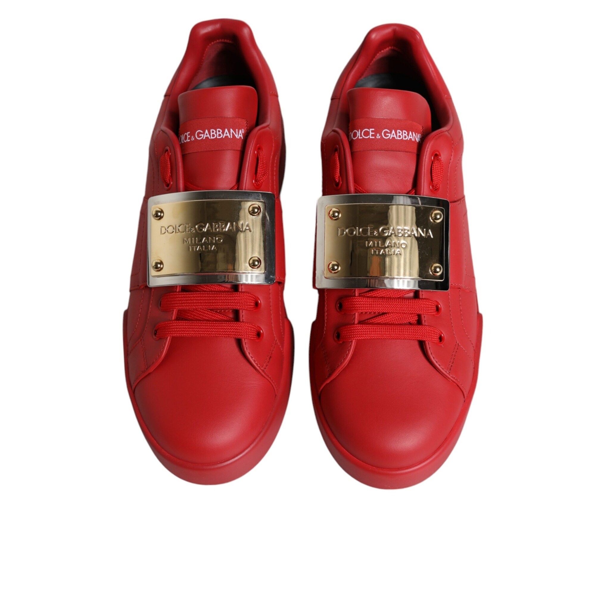 DOLCE GABBANA Men\'s Red Leather Dress Shoes Dolce & Gabbana Elegant Red Leather Oxford Dress Shoes main image 2