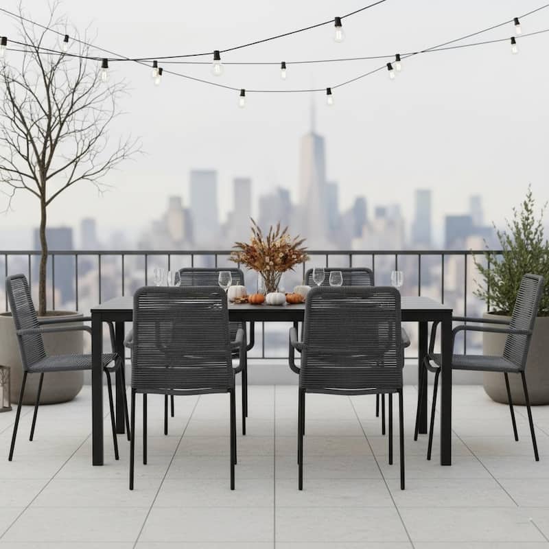 Made4Home Palaio Rope Side Chairs Set of 2 Stackable Indoor/Outdoor