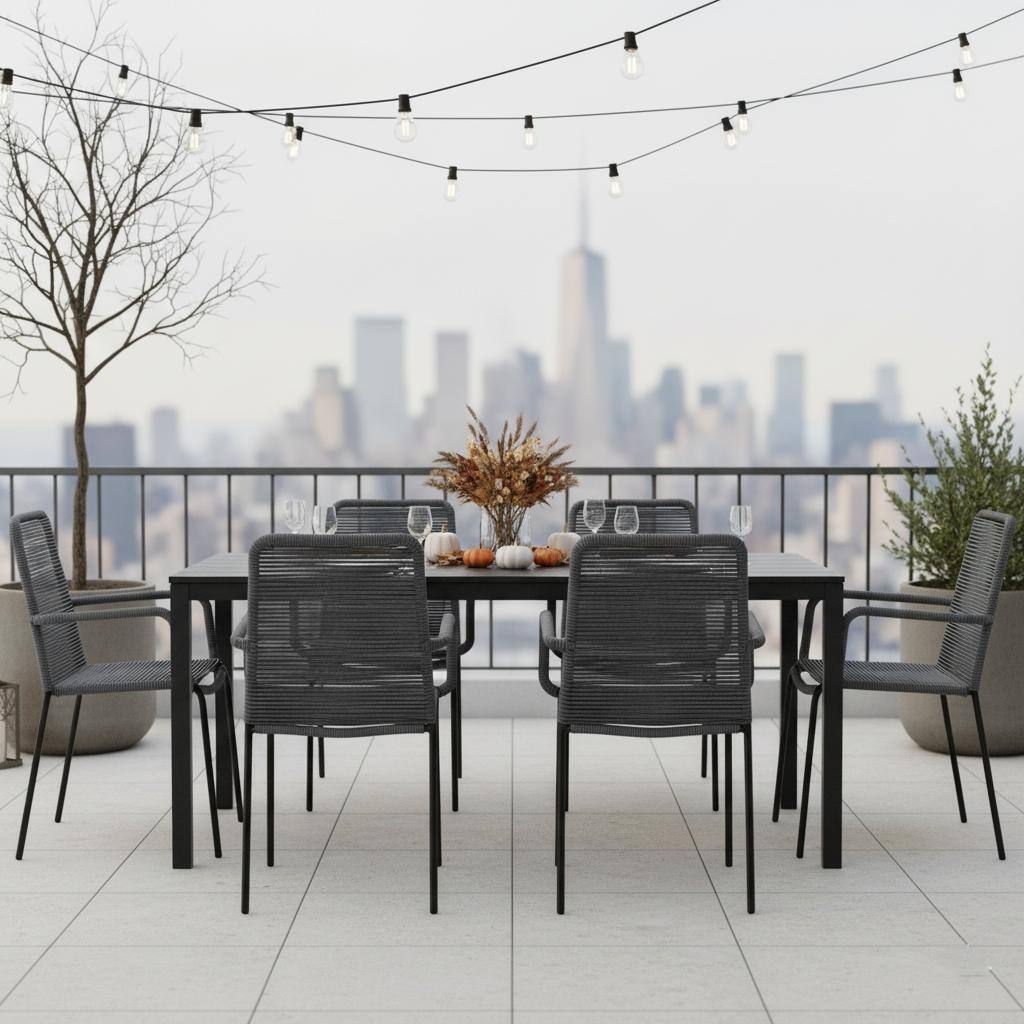 Made4Home Palaio Rope Side Chairs Set of 2 Stackable Indoor/Outdoor