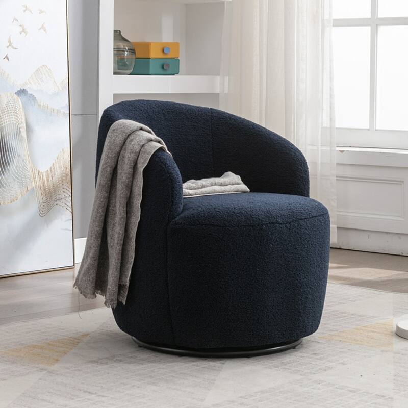 Teddy Fabric Swivel Accent Armchair Barrel Chair