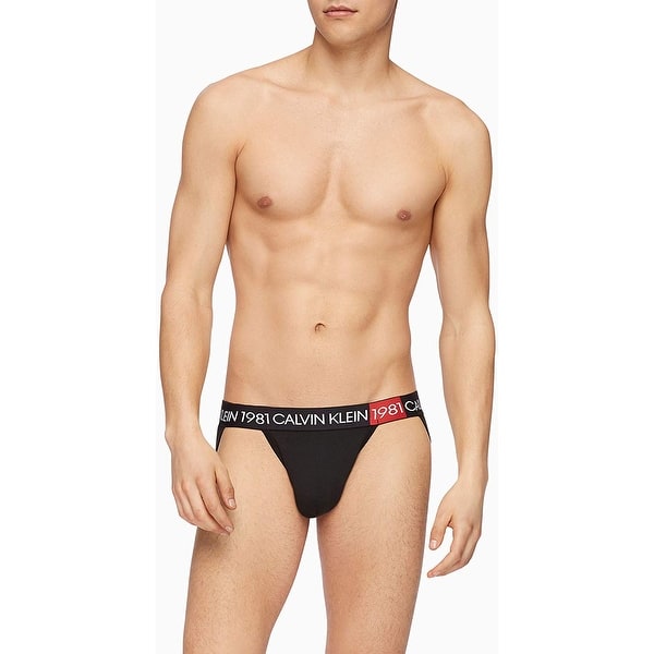 Shop Calvin Klein Men S 1981 Bold Micro Jock Straps Black Black
