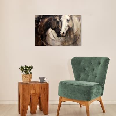Wynwood Studio Canvas Animals Sweet Equine Lovers Brown and Dark Brown Rustic Wall Art Canvas Print