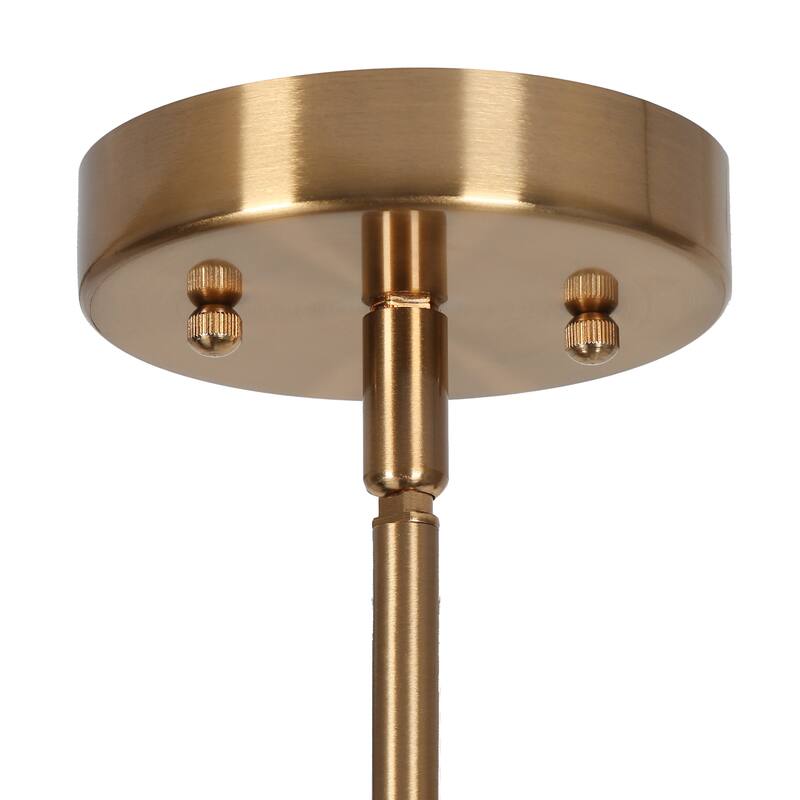 Haye Modern Gold 5-Light Wheel Glass Chandelier for Dining Room Bedroom - D25" x H16.5"