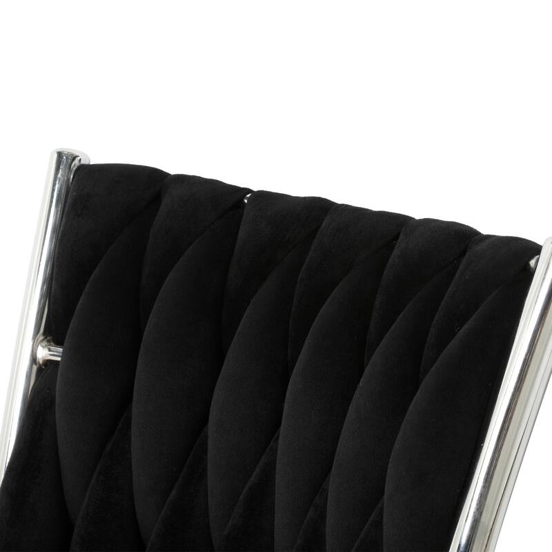 Modern Simple Velvet Dining Chair, Family Bedroom Stool Back Student Table Chair, Metal Chair Legs (Set Of 4)